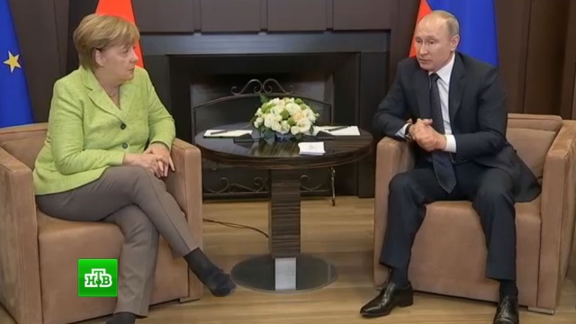 Путин предложил Меркель поговорить о Сирии и Украине.Меркель, Путин, Сочи, визиты.НТВ.Ru: новости, видео, программы телеканала НТВ