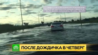 Мощный ливень затопил улицы, проспекты и станции на юге Петербурга
