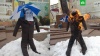 Сторонники Саакашвили сожгли чучело Порошенко в Черновцах