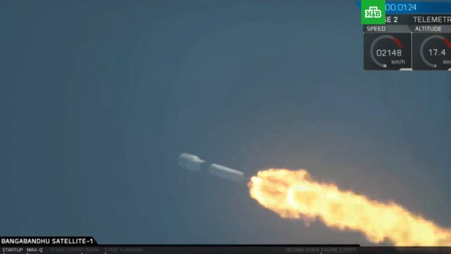 SpaceX запустила ракету со спутником связи и успешно возвратила новый разгонный блок.МКС, США, космонавтика, космос, ракеты.НТВ.Ru: новости, видео, программы телеканала НТВ