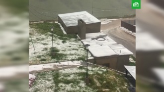 В грузинском Гудаури выпал снег