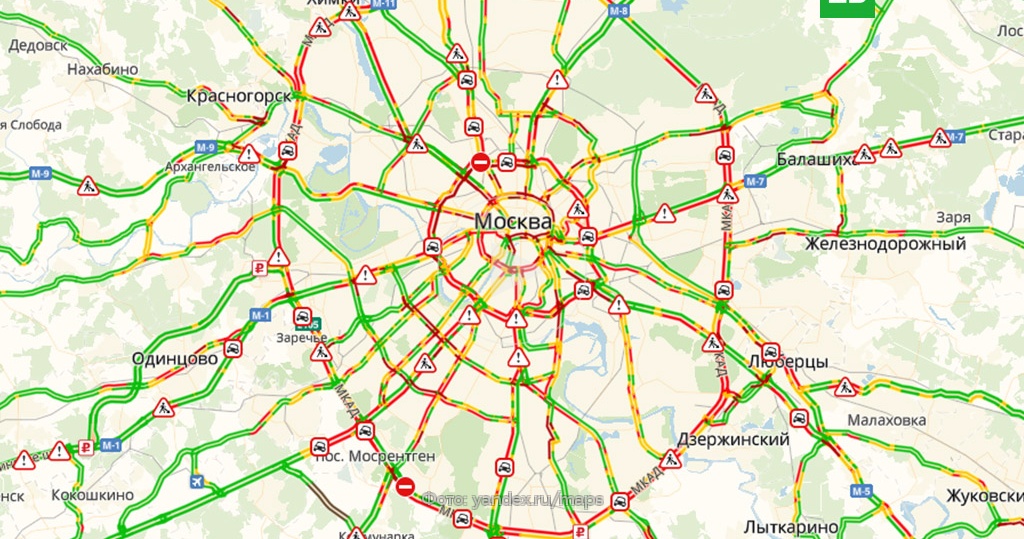Карта пробок в москве сейчас мкад