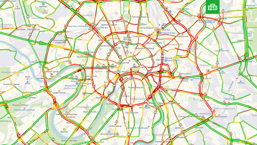 Карта москвы пробки сейчас