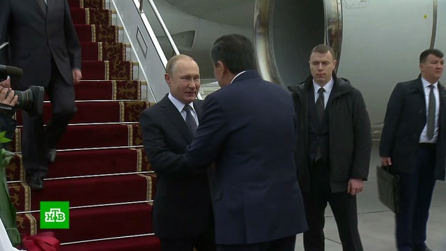 Путин прибыл с государственным визитом в Киргизию.Бишкек, Киргизия, ОДКБ, Путин, ШОС, переговоры.НТВ.Ru: новости, видео, программы телеканала НТВ