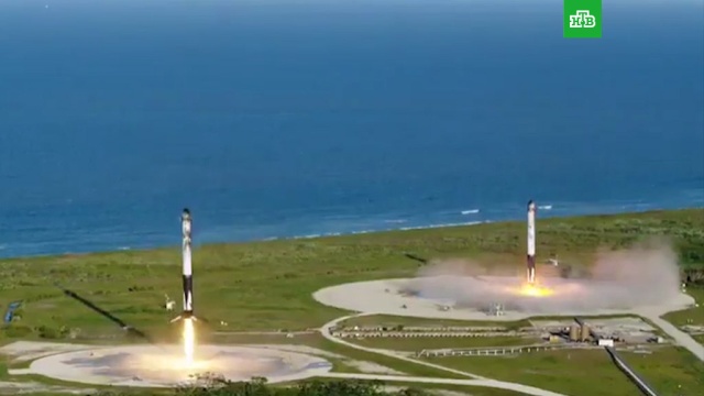 SpaceX провела первый коммерческий запуск ракеты Falcon Heavy.Илон Маск, запуски ракет, космос, ракеты.НТВ.Ru: новости, видео, программы телеканала НТВ