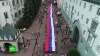 В Нижнем Новгороде развернули гигантский флаг России 