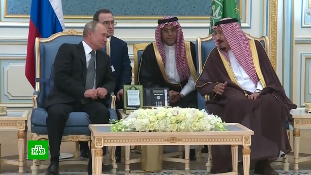 Путин прибыл во дворец короля Саудовской Аравии.Путин, Саудовская Аравия, визиты, переговоры.НТВ.Ru: новости, видео, программы телеканала НТВ
