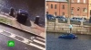 В центре Петербурга лихач на Renault столкнул соседний автомобиль в Фонтанку: видео