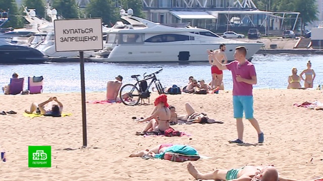 В самый жаркий день июня петербуржцы оккупировали парки и пляжи.Санкт-Петербург, жара, лето, погода, реки и озера, рекорды.НТВ.Ru: новости, видео, программы телеканала НТВ