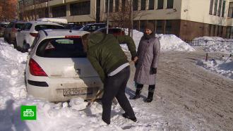 Предприимчивые люди с лопатами подзаработали во время рекордных снегопадов