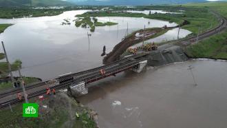 В Забайкалье начали восстанавливать обрушенный мост на Транссибе
