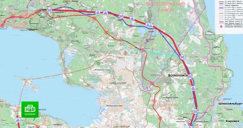 План строительства дорог в ленинградской области на карте