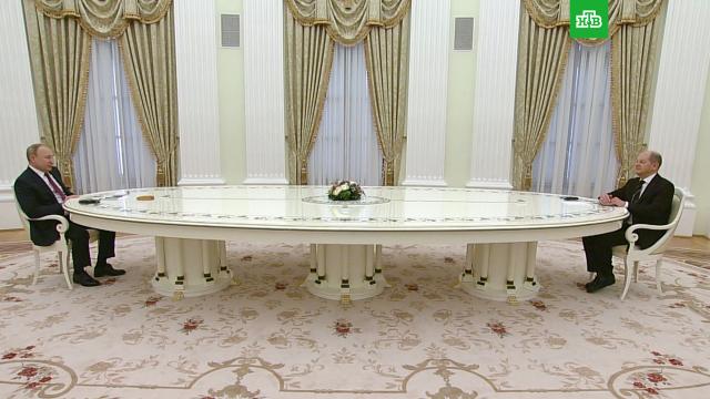 Путин и Шольц проводят переговоры в Кремле.Путин, ФРГ, переговоры.НТВ.Ru: новости, видео, программы телеканала НТВ