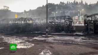 В израильском городе пожар уничтожил весь автобусный парк