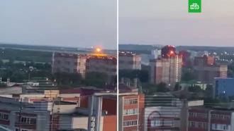 Момент крушения самолета <nobr>Ил-76</nobr> в Рязани попал на видео 