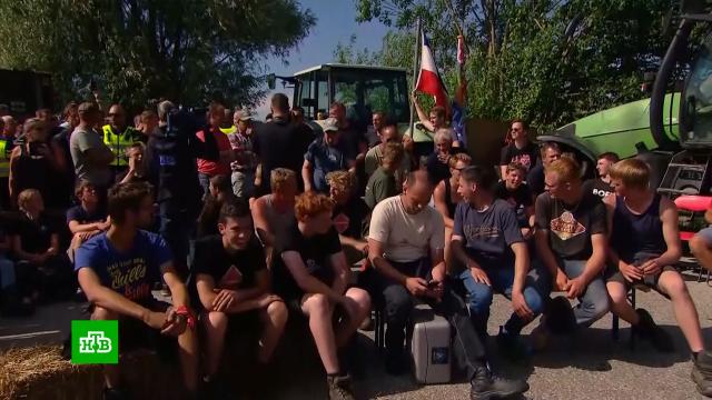 В Нидерландах недовольные мерами экологической политики фермеры вышли на протесты.Нидерланды, митинги и протесты.НТВ.Ru: новости, видео, программы телеканала НТВ