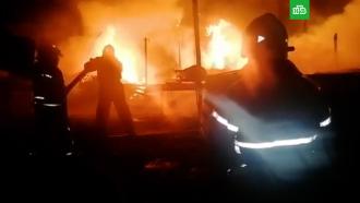 Крупный пожар в Курской области сняли на видео