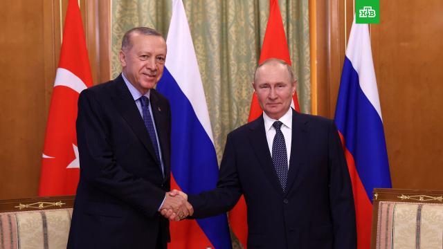 Путин и Эрдоган договорились о частичной оплате поставок газа в Турцию в рублях.Путин, Сочи, Эрдоган, газ, переговоры.НТВ.Ru: новости, видео, программы телеканала НТВ
