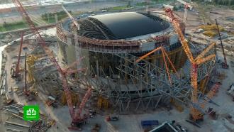 Новый ледовый стадион Петербурга обретает фасад и кровлю