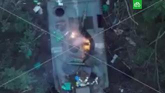 Кадры с воздуха: Минобороны показало уничтожение украинских диверсантов в лесу 