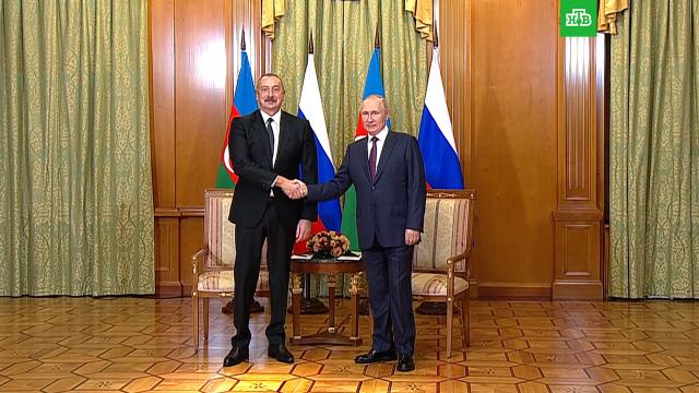 Алиев поблагодарил Путина за помощь в урегулировании карабахского конфликта.Азербайджан, Путин, переговоры.НТВ.Ru: новости, видео, программы телеканала НТВ