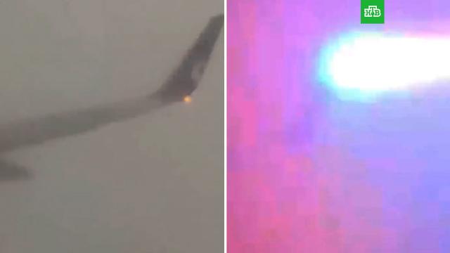 Молния попала в самолет при посадке в турецкой Анталье.Турция, молния, самолеты.НТВ.Ru: новости, видео, программы телеканала НТВ